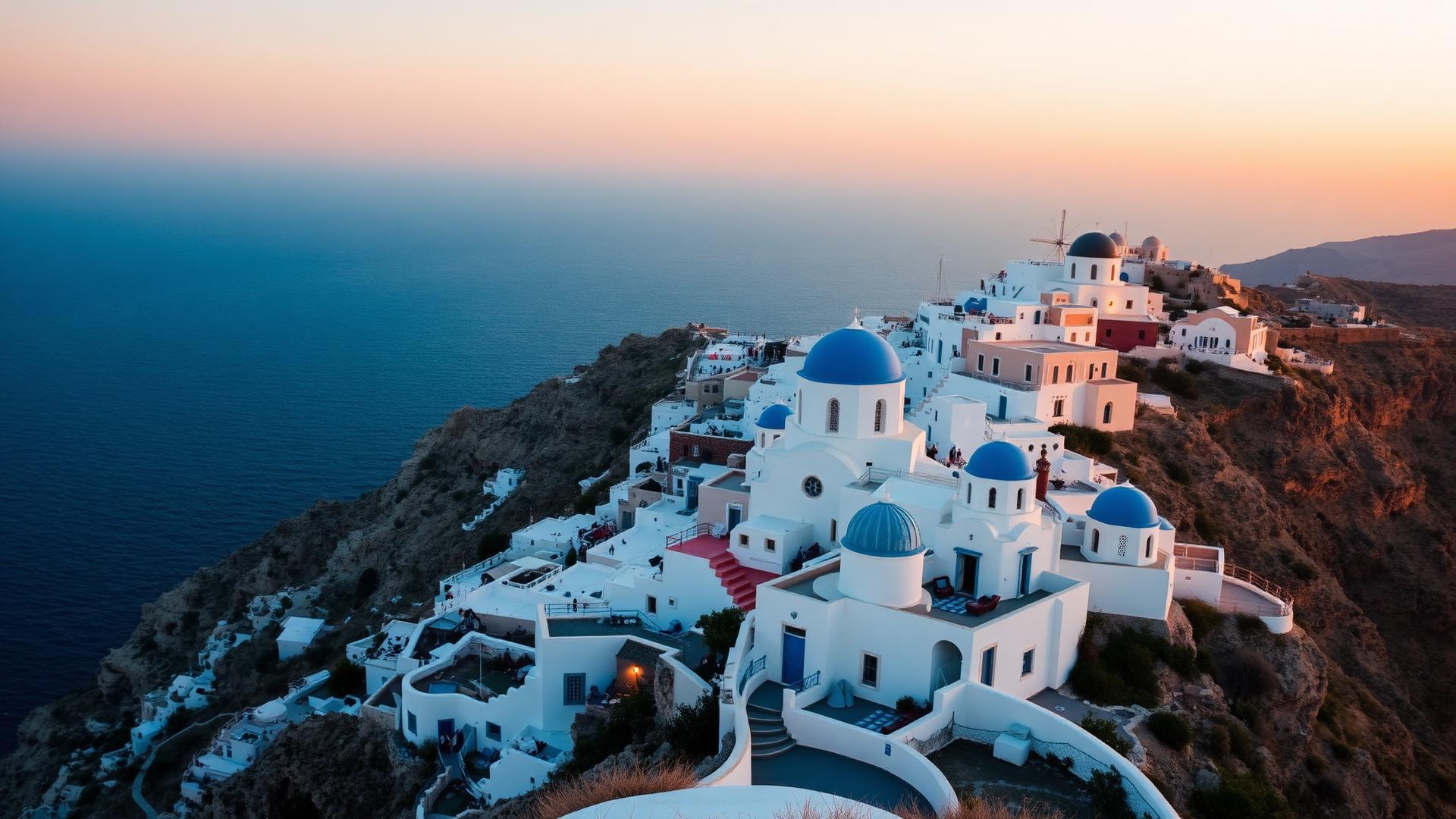 Vedere panoramică Santorini